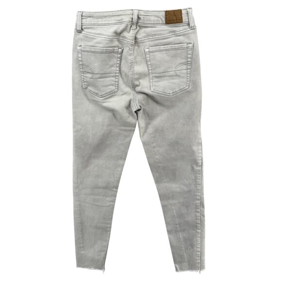 American Eagle Hi Rise Jeggings Jeans Womens Light Grey Super Stretch Sz 6 26x27 - Picture 2 of 12